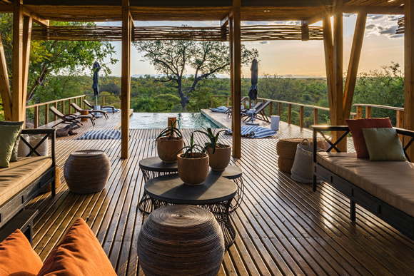 Safari lodge with luxury tents, pool and Big Five Timbavati South Africa