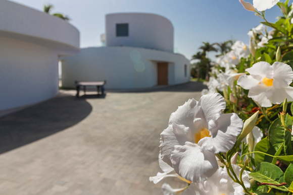 Modern luxury villa circular architecture Pool Costa Adeje Tenerife Canary Islands Spain
