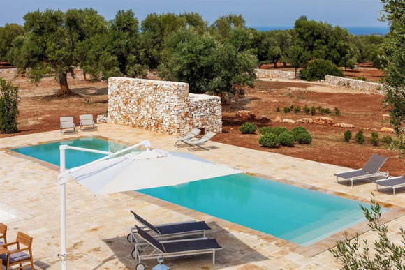 Modern design villa pool sea view Italy Puglia Carovigno