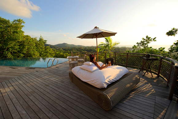 luxury villa-design hotel by the sea-vacation villa in Seychelles-La Digue-Anse Severe