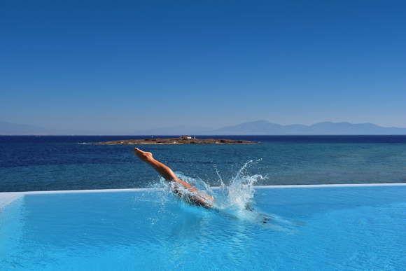Top design villa directly at the beach with pool in Aegina Greece
