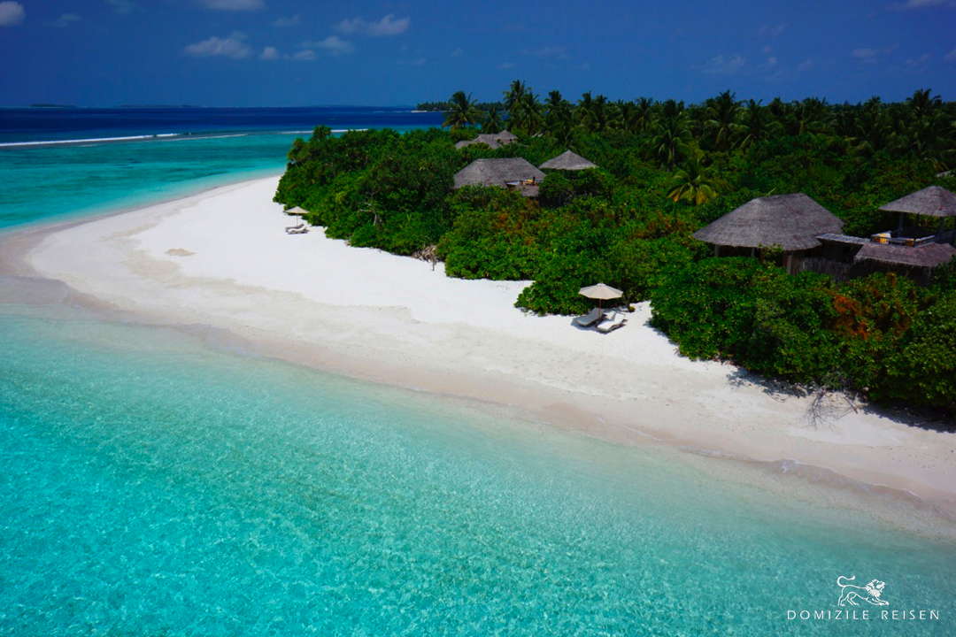 Maldives luxury hotel Six Senses Laamu Lagoon Beach Villa with pool