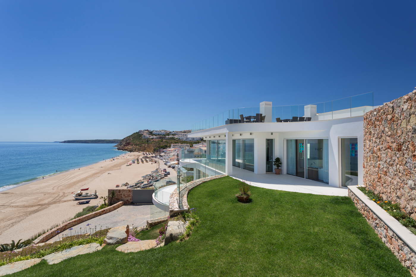 Oceanfront holiday villa with private pool direct beach access Algarve Portugal
