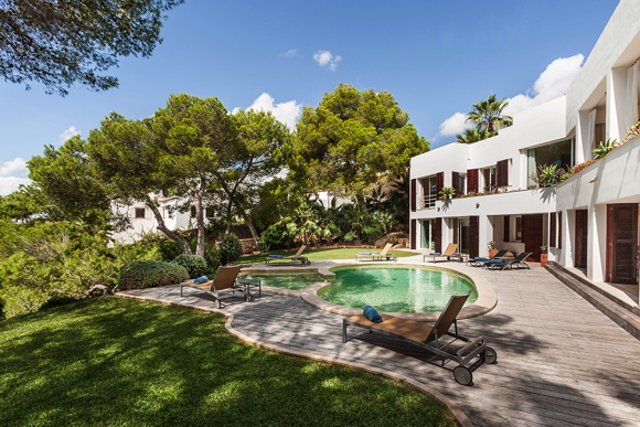 Luxury holiday rental villa seafront with own beach Porto Pedro Majorca Spain