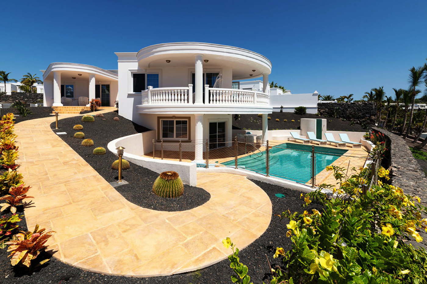 Holiday villa in Canary Islands-Lanzarote-Puerto Calero-with heated pool and sea view