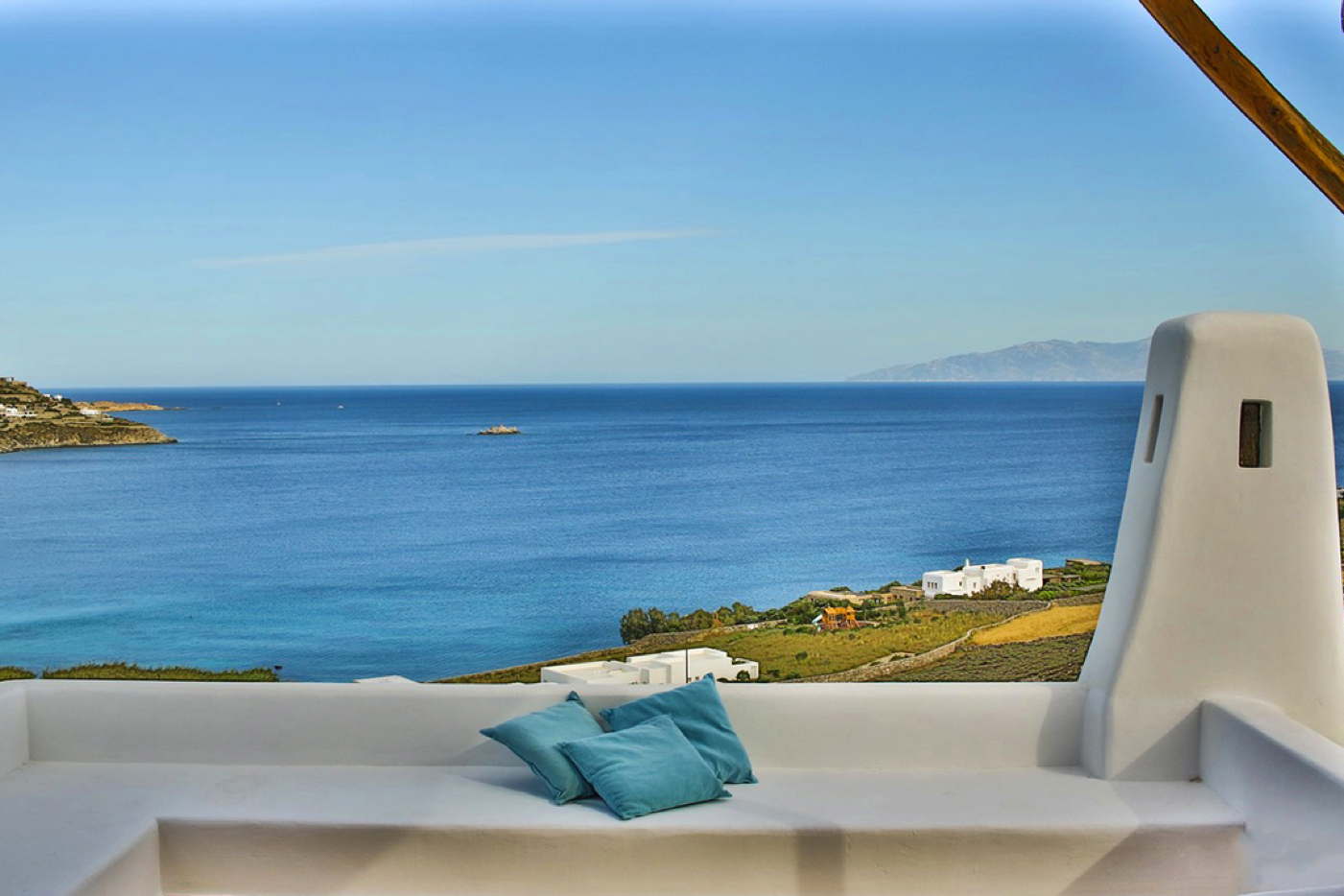 Vacation villa spa-pool sea view near beach Greece Cyclades Mykonos