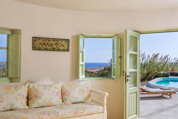 self catering villa-holiday windmill with pool-vacation villa in Greece-Cyclades-Santorini