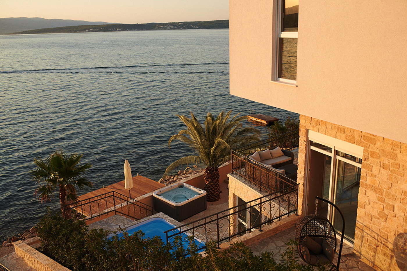 Beachfront luxury holiday villa with pool and service Dalmatia Croatia for rent