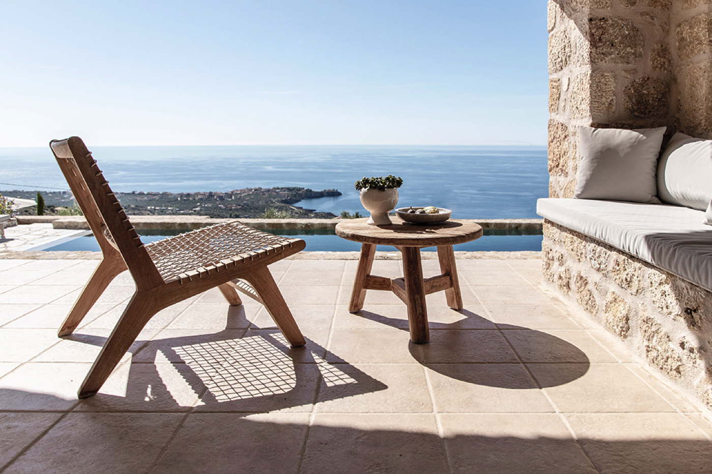 Vacation villa private pool service sea view Greece Peloponnese Neochori Mani